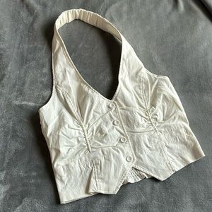 White Vest with Stretch Back Women's Size L Navy blue vest also available.